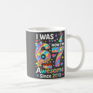 I Was 6 Now I’m 7 Tie Dye Birthday Awesome Since 2 Coffee Mug