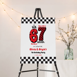 I Was 6, Now I’m 7 – Twin 7th Birthday for Kids Foam Board
