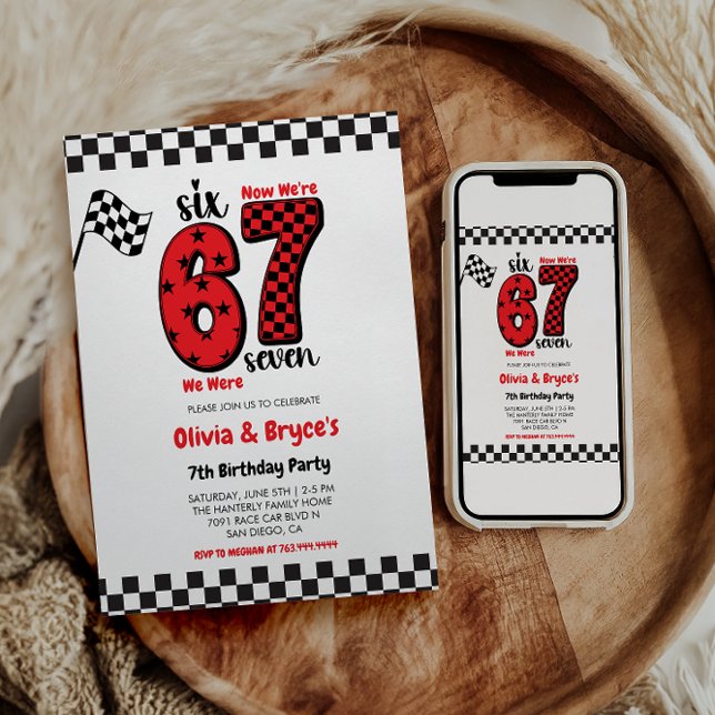 I Was 6, Now I’m 7 – Twin 7th Birthday for Kids Invitation (I Was 6, Now I’m 7 – Twin 7th Birthday for Kids Invitation
)