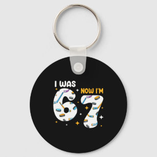 I Was 6 Now Im 7 Hockey Birthday  Keychain