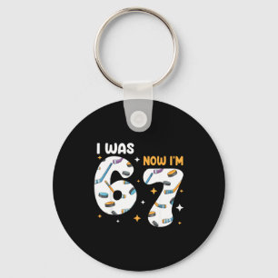 I Was 6 Now I'm 7 Hockey Birthday Keychain