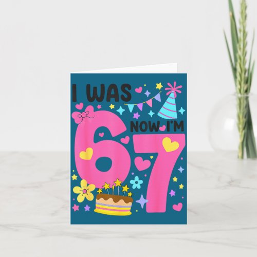 I Was 6 Now I'm 7 Year Old Birthday 7th Kids Funny