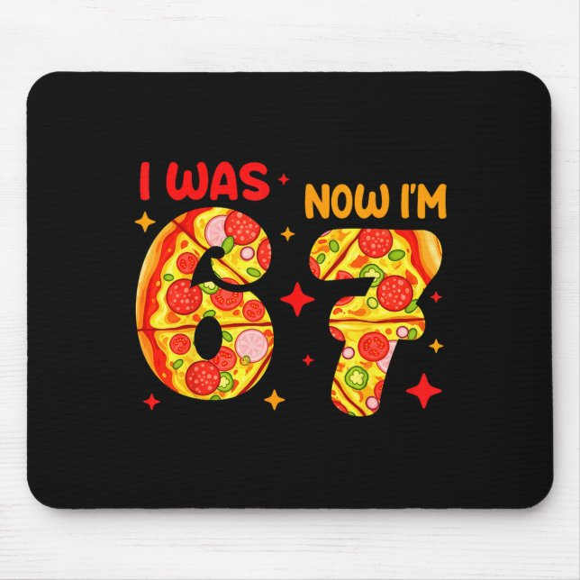 I Was 6 Now I'm 7 Zza Birthday 7 Year Old Theme  Mouse Pad (Front)