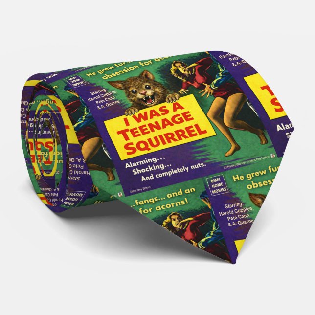 I was a teenage squirrel neck tie (Rolled)
