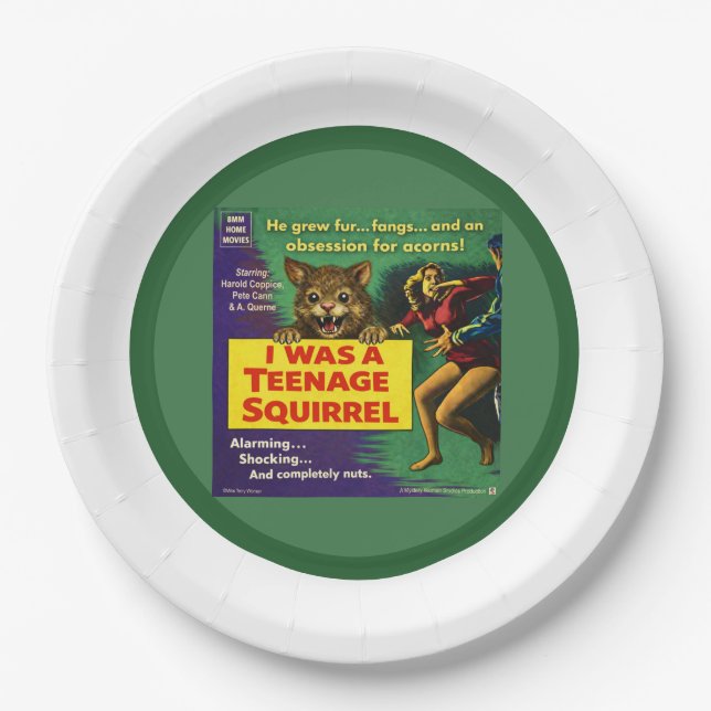 I was a teenage squirrel paper plates (Front)