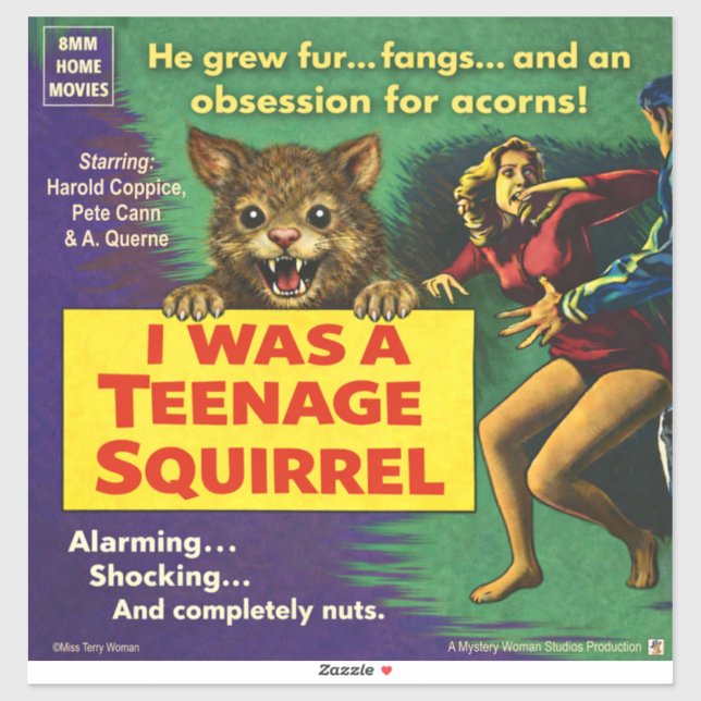 I was a teenage squirrel sticker (Sheet)