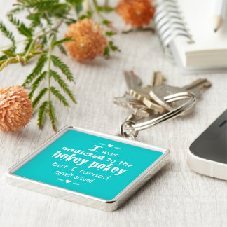 I was Addicted to the Hokey Pokey Typography Quote Keychain