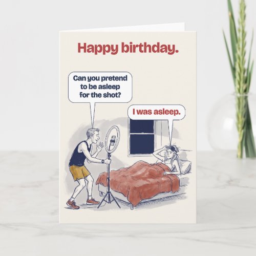 I Was Asleep Funny Runner Birthday Card for Him