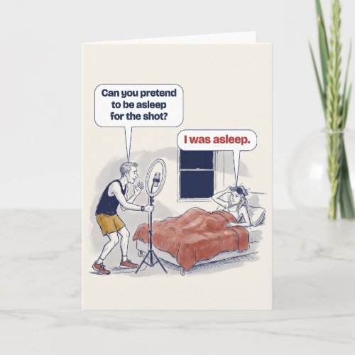 I Was Asleep Funny Runner Card for Him