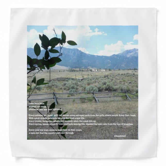 "I Was Born Here" Poetry Bandana (Front)