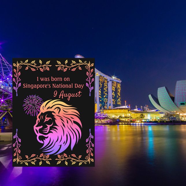 I was born on Singapore's National Day Postcard (Creator Uploaded)