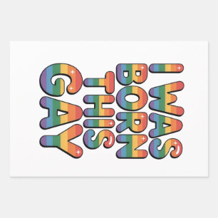 I Was Born This Gay" Funny LGBTQ Pride Month Wrapping Paper Sheets