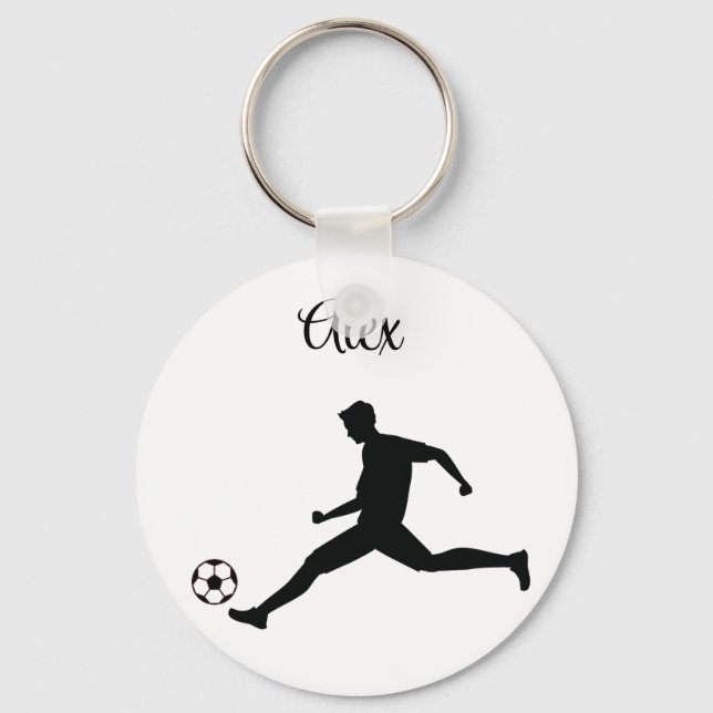 I was born to play soccer keychain (Front)