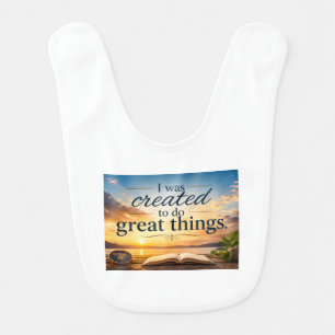 I Was Created to Do Great Things Baby Bib
