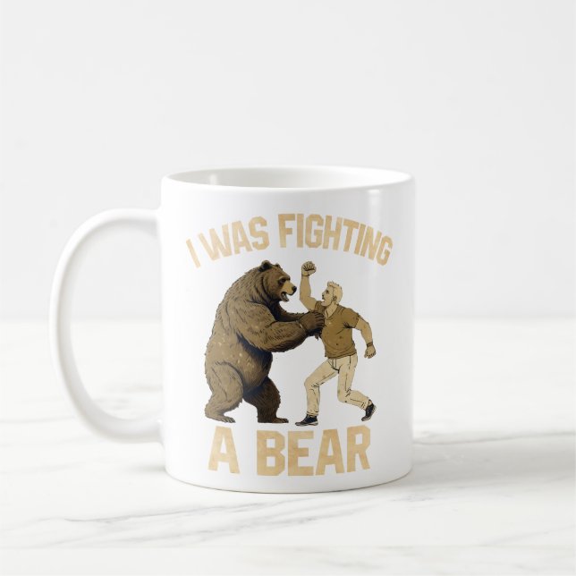 I Was Fighting A Bear Funny Injury Get Well Gift  Coffee Mug (Left)