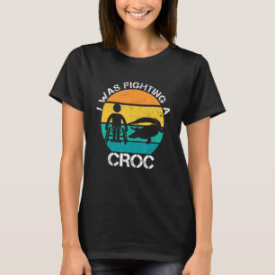 I Was Fighting A Croc Funny Wheelchair Humor Handi T-Shirt
