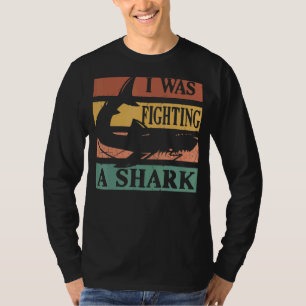 I Was Fighting A Shark  Arm Injury Broken Hand T-Shirt