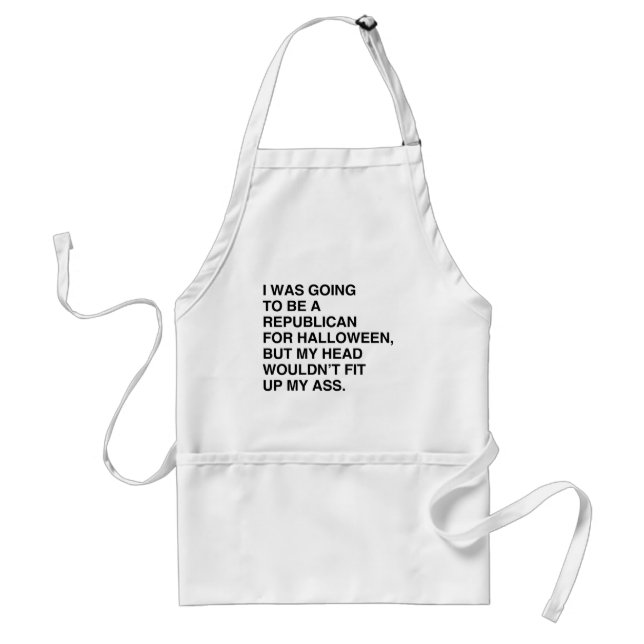 I WAS GOING TO BE A REPUBLICAN FOR HALLOWEEN ADULT APRON (Front)