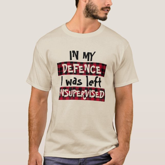 "I Was Left Unsupervised" Funny Santa T-Shirt (Front)