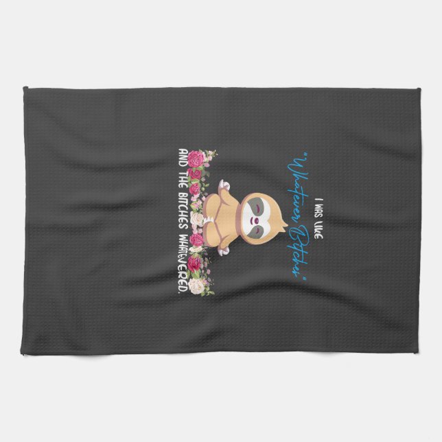 I Was Like Whatever Tee Sloth Yoga Meditating Slot Kitchen Towel (Horizontal)