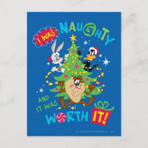 I Was Naughty Holiday Postcard
