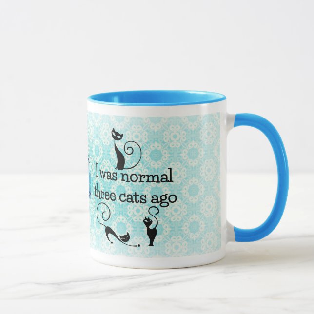 I Was Normal 3 Cats Ago Humorous Mug (Right)