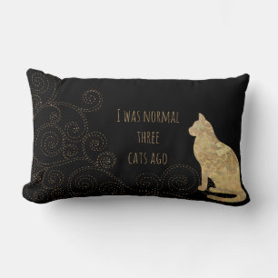 I Was Normal 3 Cats Ago Lumbar Pillow