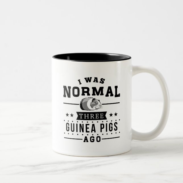I Was Normal Three Guinea Pigs Ago Two-Tone Coffee Mug (Right)