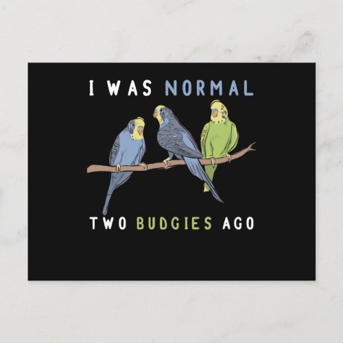I Was Normal Two Budgies Ago Budgie Bird Postcard