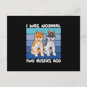 I Was Normal Two Huskies Ago Shiba Dog Postcard