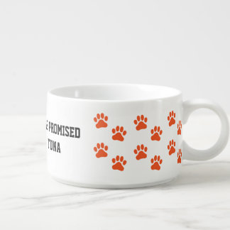 I Was Promised Tuna Grumpy Orange Tabby Cat Bowl