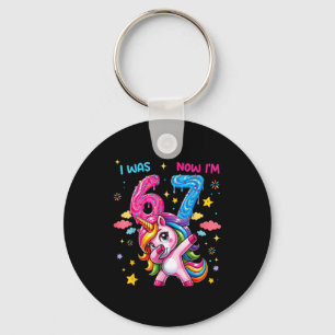 I Was Six Now I'm Seven Dabbing Unicorn 67 Meme 7t Keychain