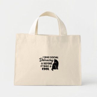 i was social distancing before it was cool | cats mini tote bag
