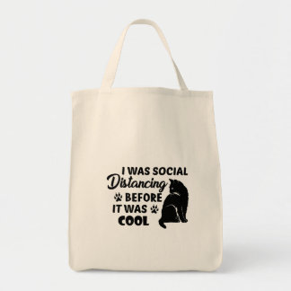 i was social distancing before it was cool | cats  tote bag