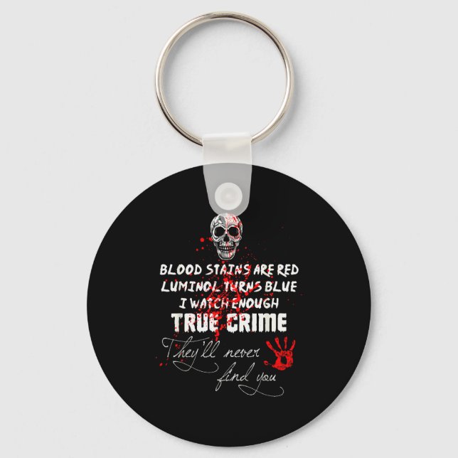 I Watch Enough True Crime They'll Never Find You F Keychain (Front)