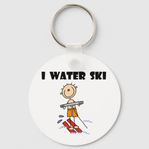 I Water Ski T_shirts and gifts Keychain