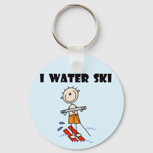 I Water Ski T_shirts and gifts Keychain