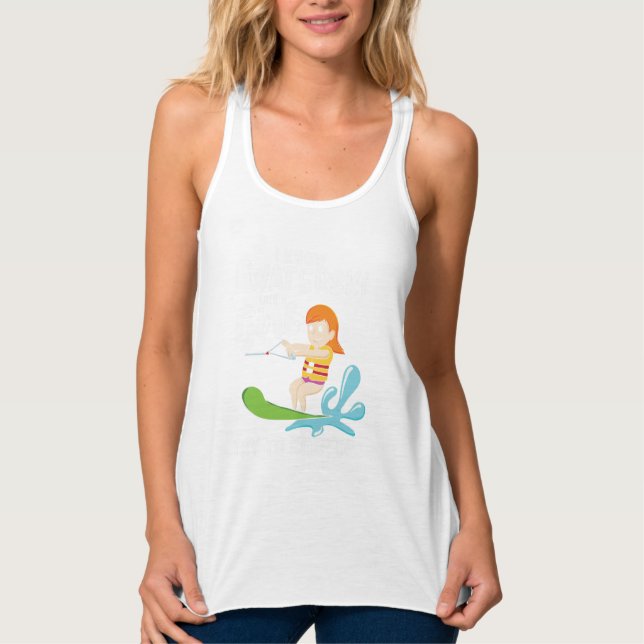 I Waterski Like A Girl Funny Quote Tank Top (Front)