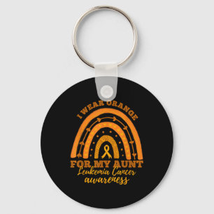 I We Wear Orange For My Aunt Leukemia Cancer Aware Keychain