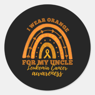 I We Wear Orange For My Uncle Leukemia Cancer Awar Classic Round Sticker