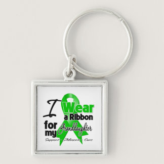 I Wear a Green Ribbon For My Granddaughter Keychain