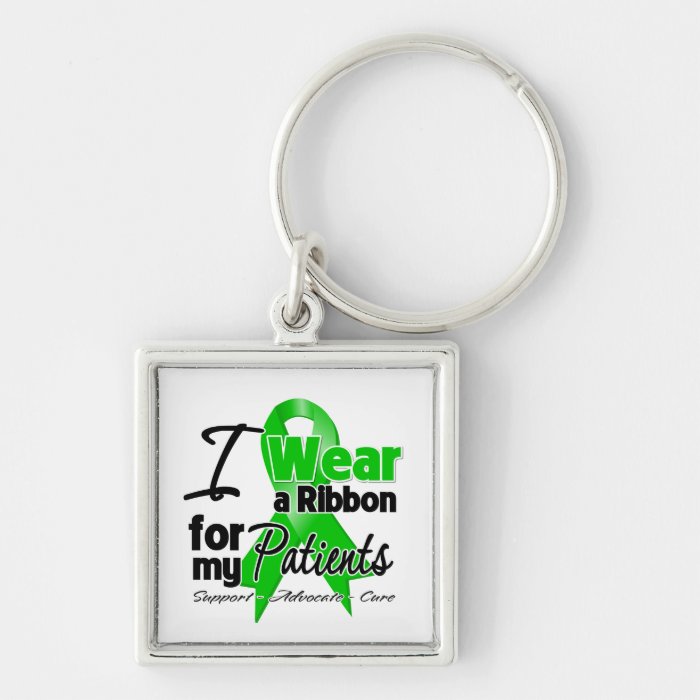 I Wear a Green Ribbon For My Patients Keychain