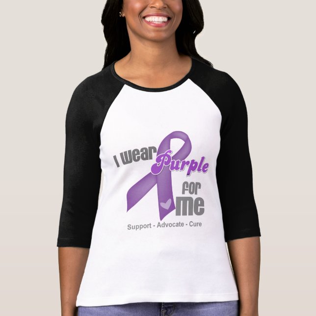I Wear a Purple Ribbon For Me T-Shirt (Front)