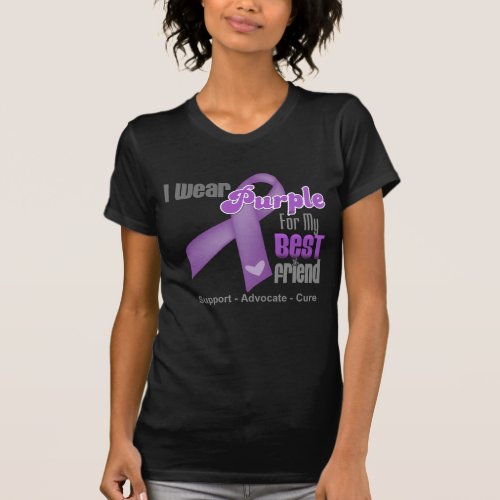 I Wear a Purple Ribbon For My Best Friend T_Shirt