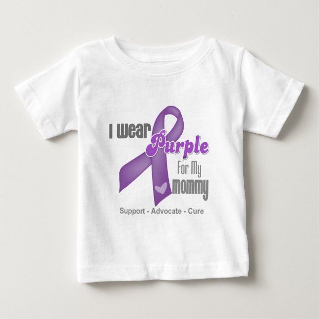 I Wear a Purple Ribbon For My Mommy Baby T-Shirt (Front)
