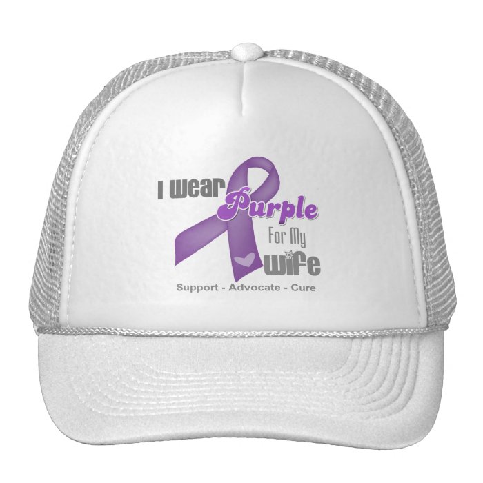 I Wear a Purple Ribbon For My Wife Hat