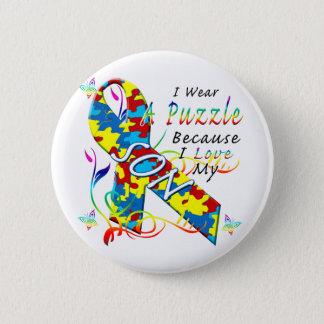 I Wear A Puzzle Because I Love My Son Pinback Button