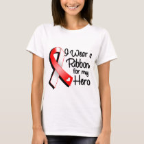 I Wear a Red and White Ribbon For My Hero T-Shirt