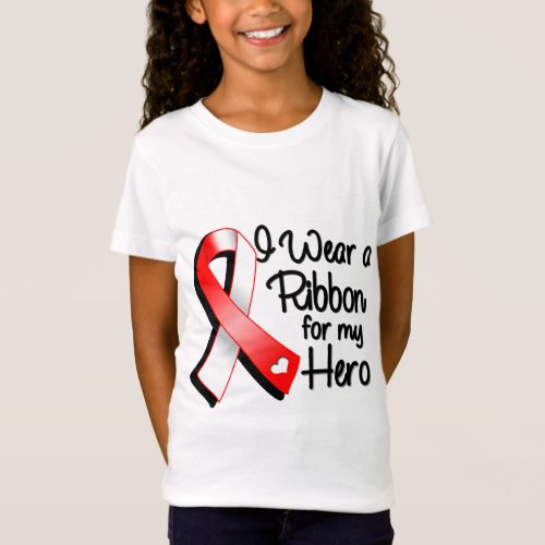 I Wear a Red and White Ribbon For My Hero T_Shirt