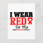 I Wear a Red Ribbon For Me Postcard